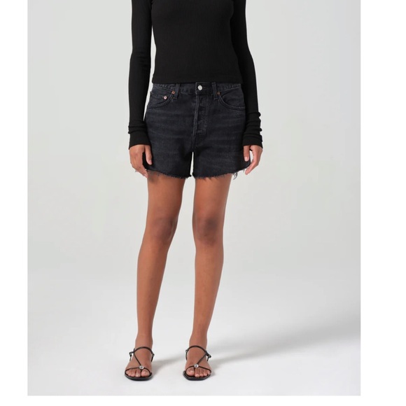 AGOLDE Parker Long Short in Black NWT Sz 25 - Picture 4 of 12